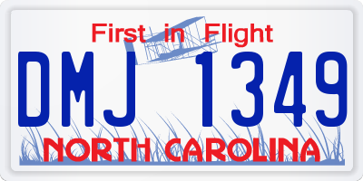 NC license plate DMJ1349