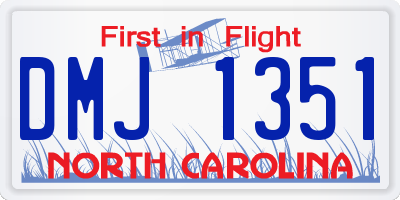 NC license plate DMJ1351