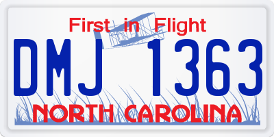 NC license plate DMJ1363
