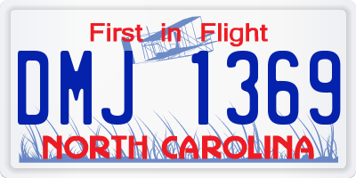 NC license plate DMJ1369