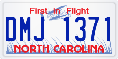 NC license plate DMJ1371
