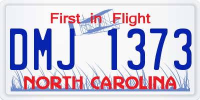 NC license plate DMJ1373