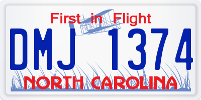NC license plate DMJ1374