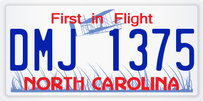 NC license plate DMJ1375