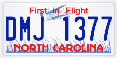 NC license plate DMJ1377