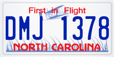 NC license plate DMJ1378
