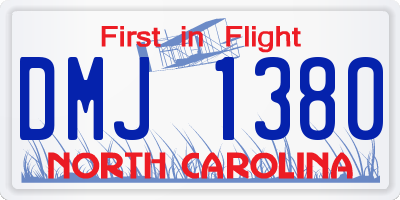 NC license plate DMJ1380