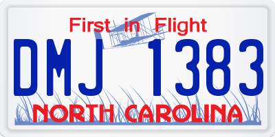 NC license plate DMJ1383