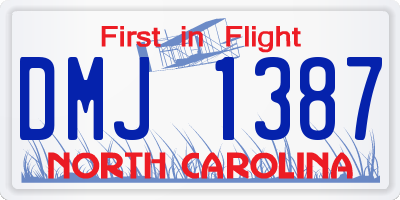 NC license plate DMJ1387