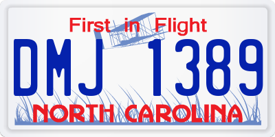 NC license plate DMJ1389