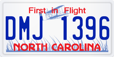 NC license plate DMJ1396