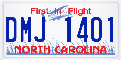NC license plate DMJ1401