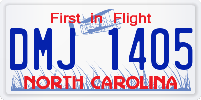 NC license plate DMJ1405
