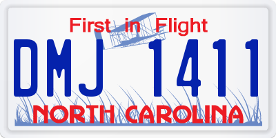 NC license plate DMJ1411