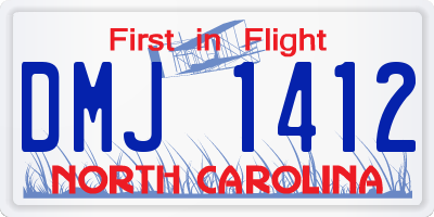 NC license plate DMJ1412