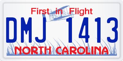 NC license plate DMJ1413