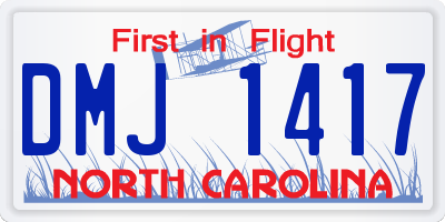 NC license plate DMJ1417