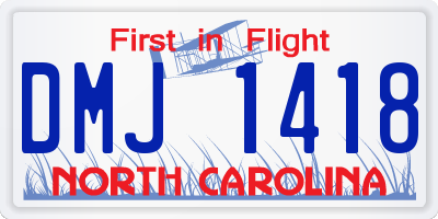 NC license plate DMJ1418