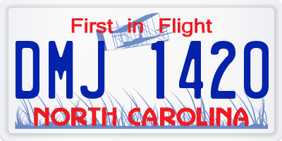 NC license plate DMJ1420