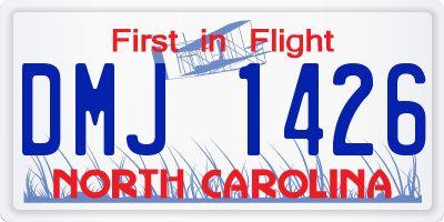 NC license plate DMJ1426