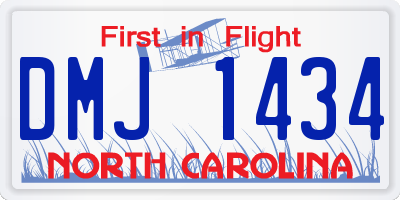 NC license plate DMJ1434