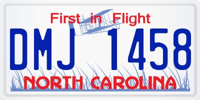 NC license plate DMJ1458