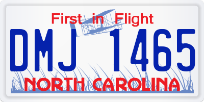 NC license plate DMJ1465