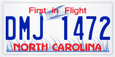 NC license plate DMJ1472