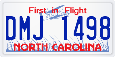 NC license plate DMJ1498
