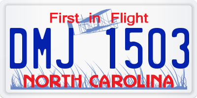 NC license plate DMJ1503