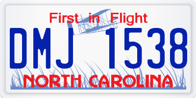NC license plate DMJ1538