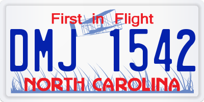 NC license plate DMJ1542