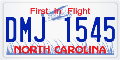 NC license plate DMJ1545