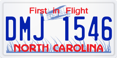 NC license plate DMJ1546