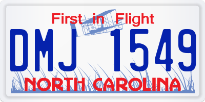 NC license plate DMJ1549