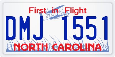 NC license plate DMJ1551
