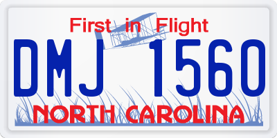 NC license plate DMJ1560