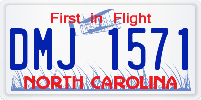 NC license plate DMJ1571