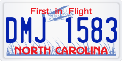 NC license plate DMJ1583