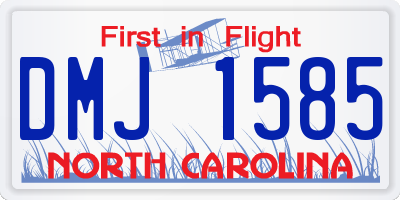 NC license plate DMJ1585