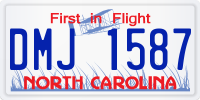 NC license plate DMJ1587
