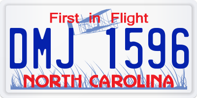 NC license plate DMJ1596