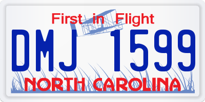 NC license plate DMJ1599
