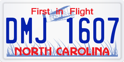 NC license plate DMJ1607