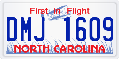 NC license plate DMJ1609