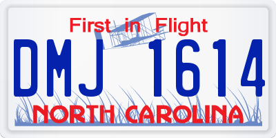 NC license plate DMJ1614