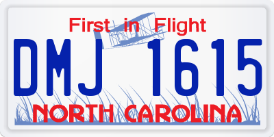 NC license plate DMJ1615