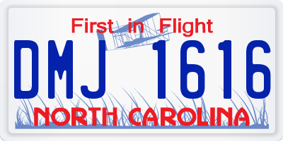 NC license plate DMJ1616
