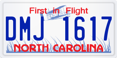 NC license plate DMJ1617