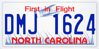 NC license plate DMJ1624